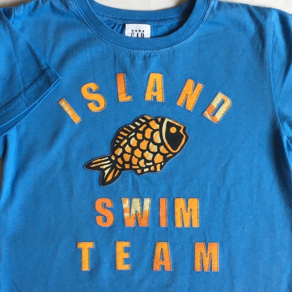 Gap shirt size 3T fish Island Swim Island blue - Picture 1 of 14